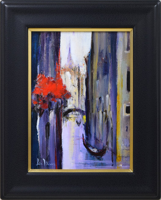 石岡剛「ベニス運河の花（イタリア）」油絵・F4号 絵画買取・販売の