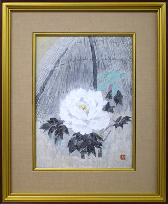 黒澤正「冬牡丹」日本画・8号 絵画買取・販売の小竹美術