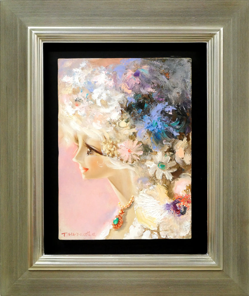 油彩画 油彩画 洋画 (油絵額縁付きで納品対応可) F4号 「塔の