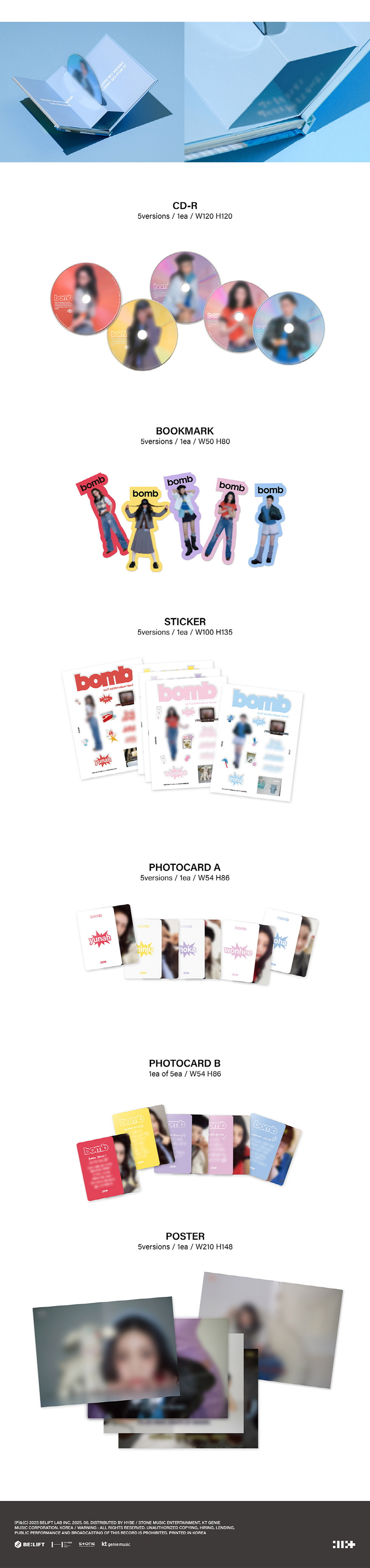 GLLIT][SET] ILLIT 3rd Mini Album - bomb (SET Ver.) 5CD kpoptown.com