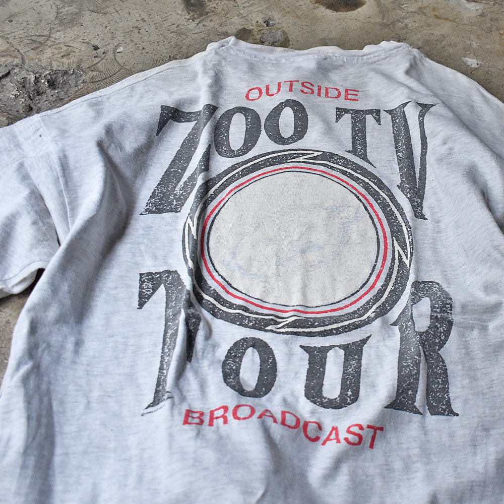 ビンテージ・ロックTシャツ：1992年 U2、XL、アメリカ製、33年前