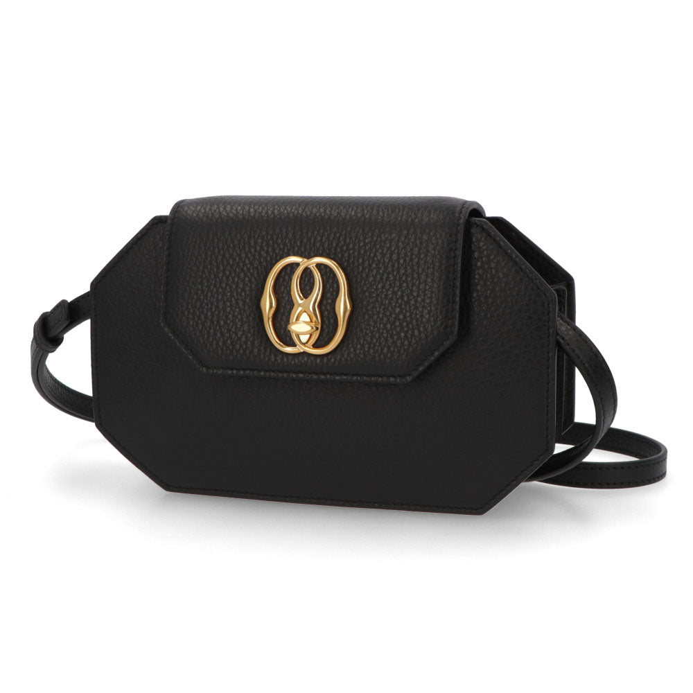 BALLY ショルダーバッグ ブラック レザー ロゴ ゴールド金具 – LE CHIEN