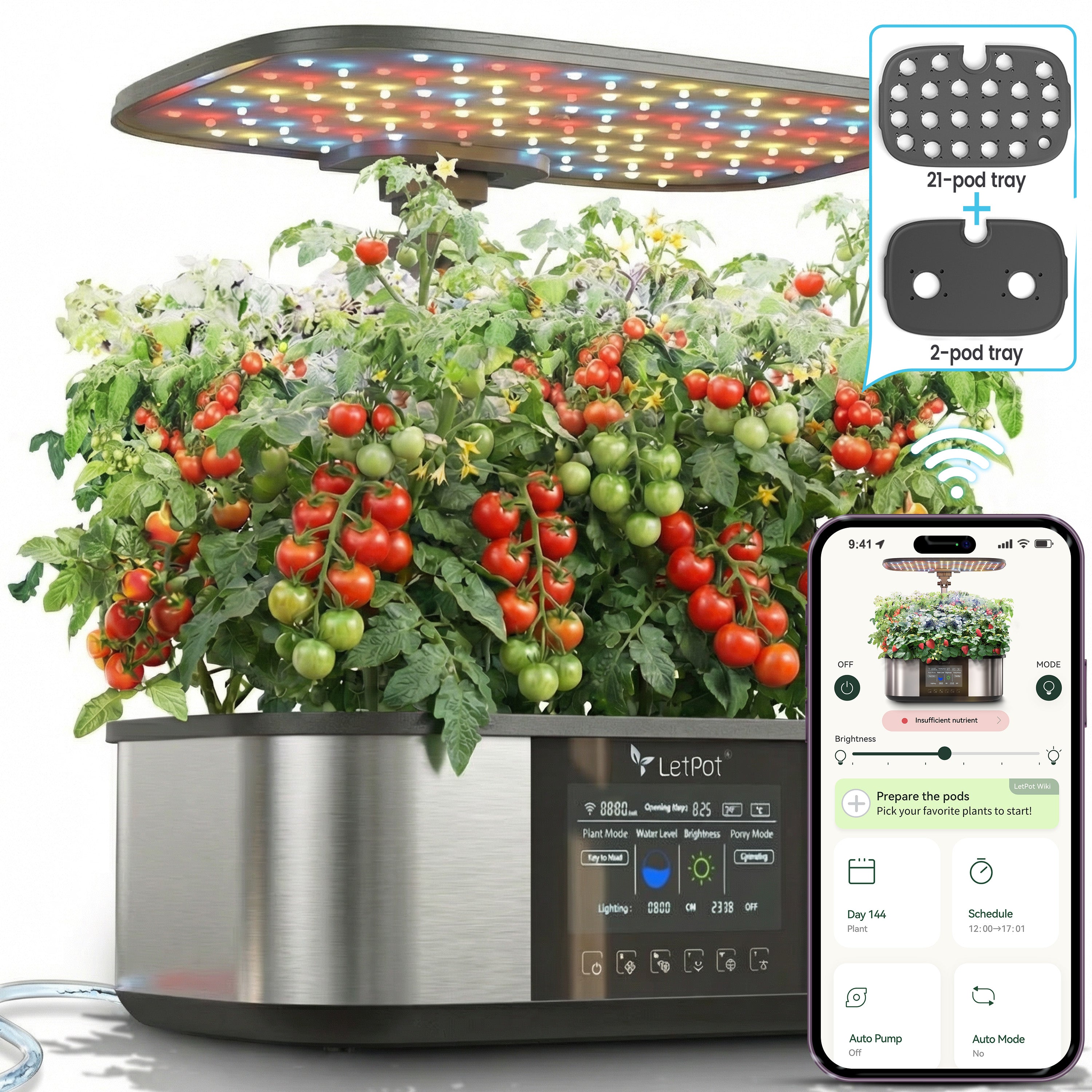 LetPot Max 21-Pod Hydroponics System, a 4-1 Hydroponics Grow