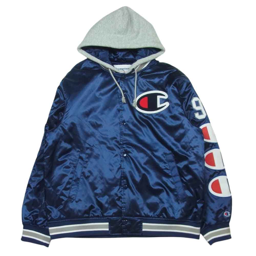 Supreme シュプリーム 18AW Champion Hooded Satin Varsity Jacket