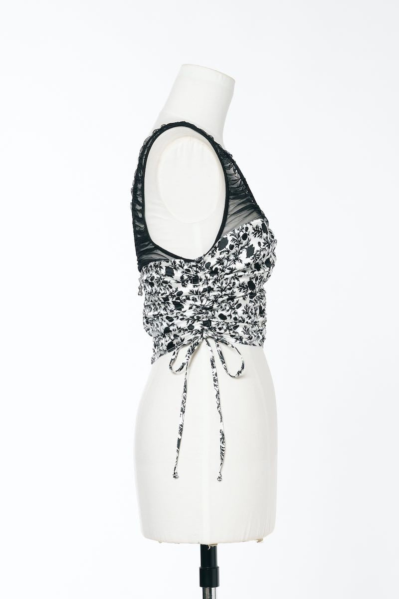 FETICO(フェティコ)のFLOWER PRINT GATHERED TOPの通販｜PALETTE art