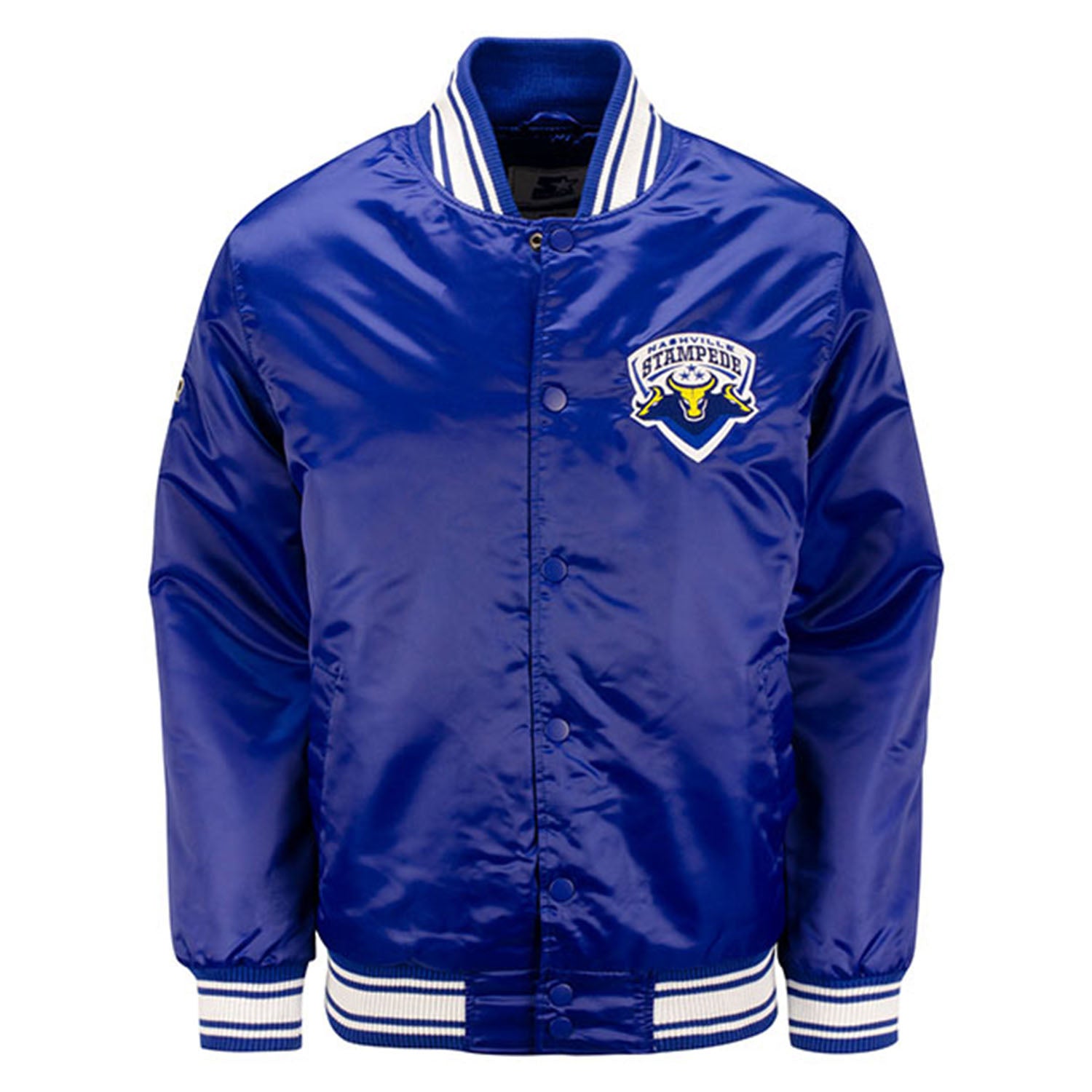 Nashville Stampede Satin Starter Jacket - Blue – PBR Shop