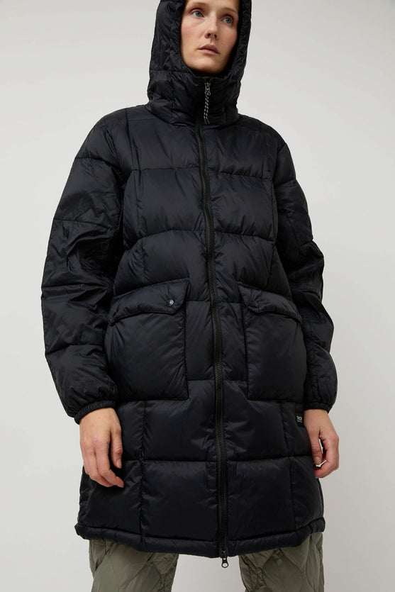 Taion Volume Hood Down Coat Black – Peony Rouge