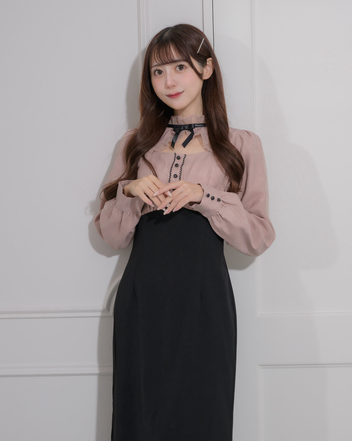 シアーケープドッキングロングワンピース – pium