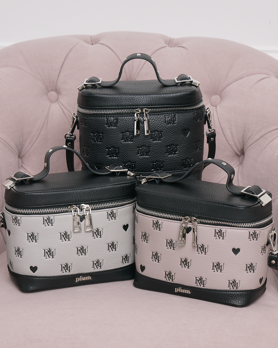 モノグラムスタッズハンドルバニティバッグ – pium