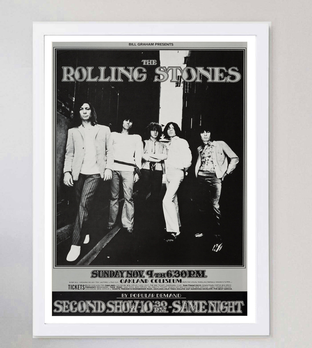 Shop Rolling Stones - Oakland Coliseum 1969 Poster - Printed Originals