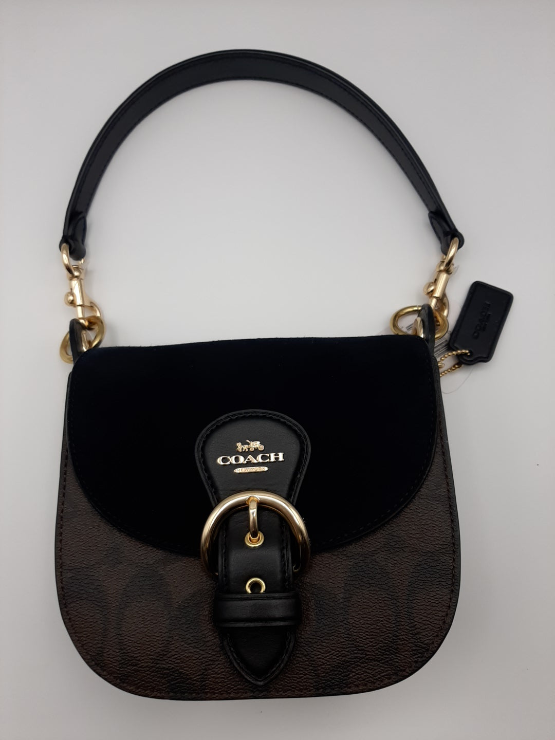 Coach C7966 Signature Suede Kleo 17 Shoulder/Crossbody Handbag