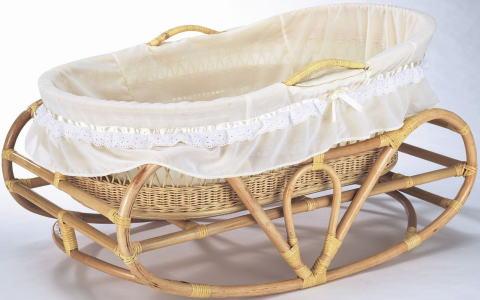 籐ラタンゆりかご、籐ラタン赤ちゃんかご、ベビーベッド、赤ちゃん安心