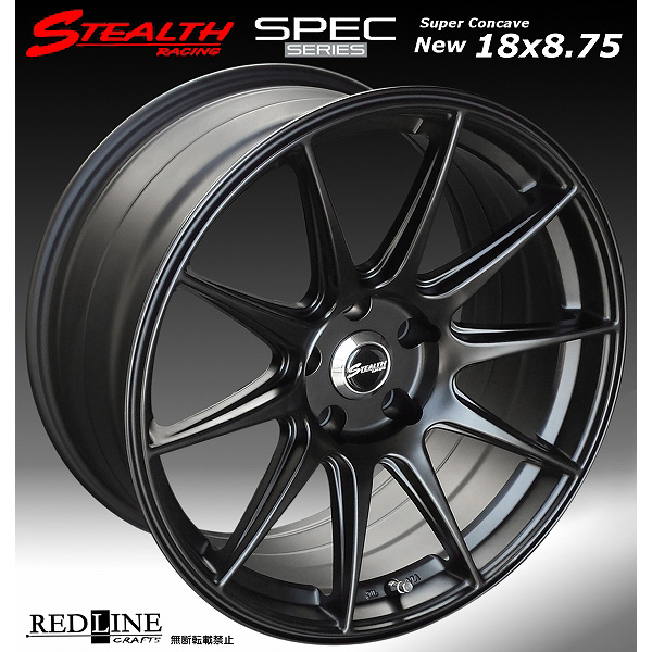 □ STEALTH Racing SPEC-01 □ 18X8.75J+15 PCD114.3 ホイール4本