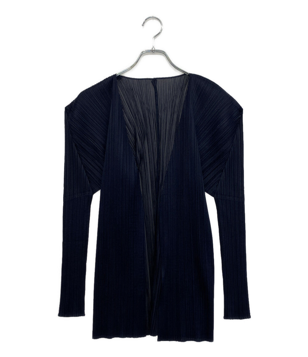 美品 PLEATS PLEASE カーディガン ネイビー系 PP04-J0607 レディース