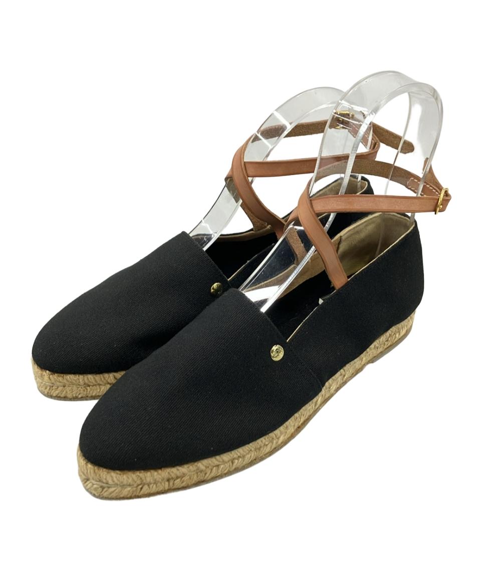 HERMES フラットシューズ アンクルストラップ エスパドリーユ