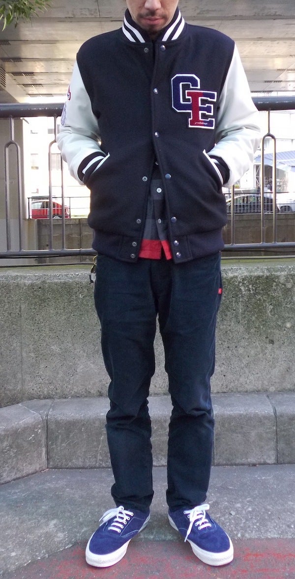 GOODENOUGH スタジャン、ラインネルシャツ、パッチワーク/グッドイナフ