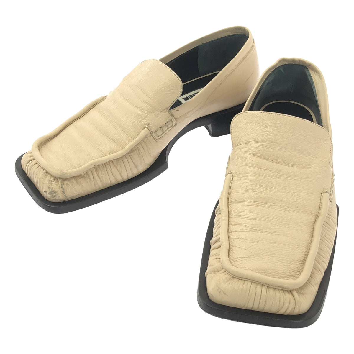 JIL SANDER / ジルサンダー | レザー スクエアトゥ ギャザー