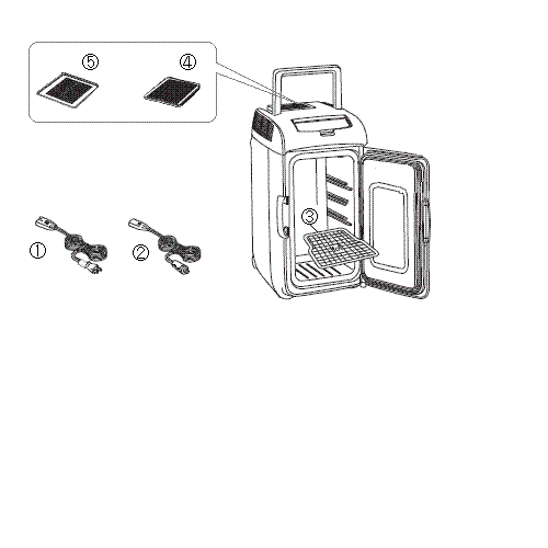 HR-DB07GY 2電源式ポータブル電子適温ボックスD-CUBE L アフターパーツ