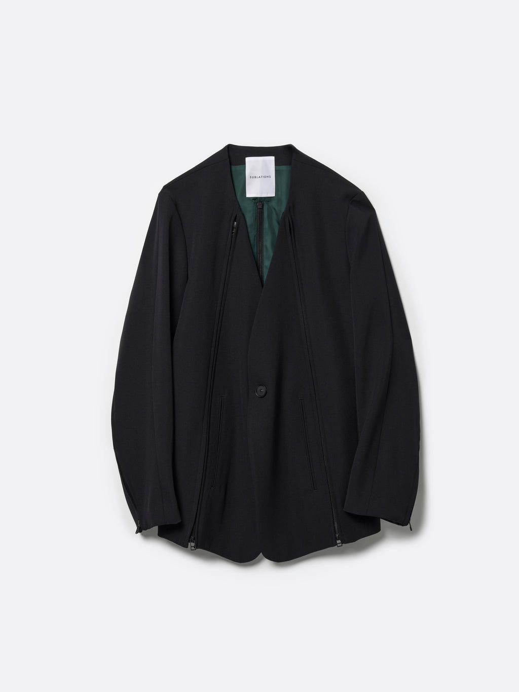 HEAVY WOOL NO COLLAR PRISONER JACKET .12【BLACK】 – SUBLATIONS