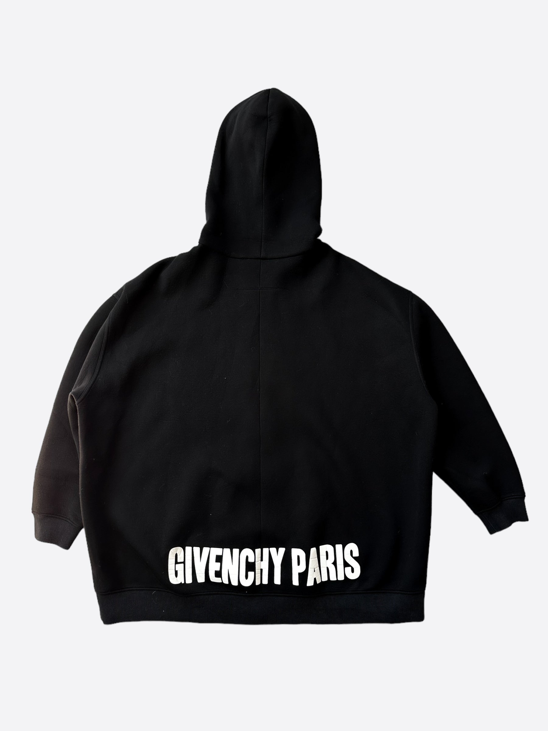 Givenchy Black & White Back Logo Zip Up Hoodie – Savonches