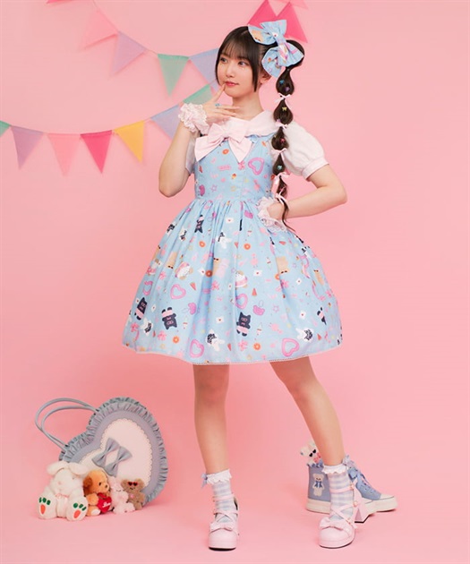 ハッピーバカンス柄ジャンスカ | kawaii | axes femme online shop