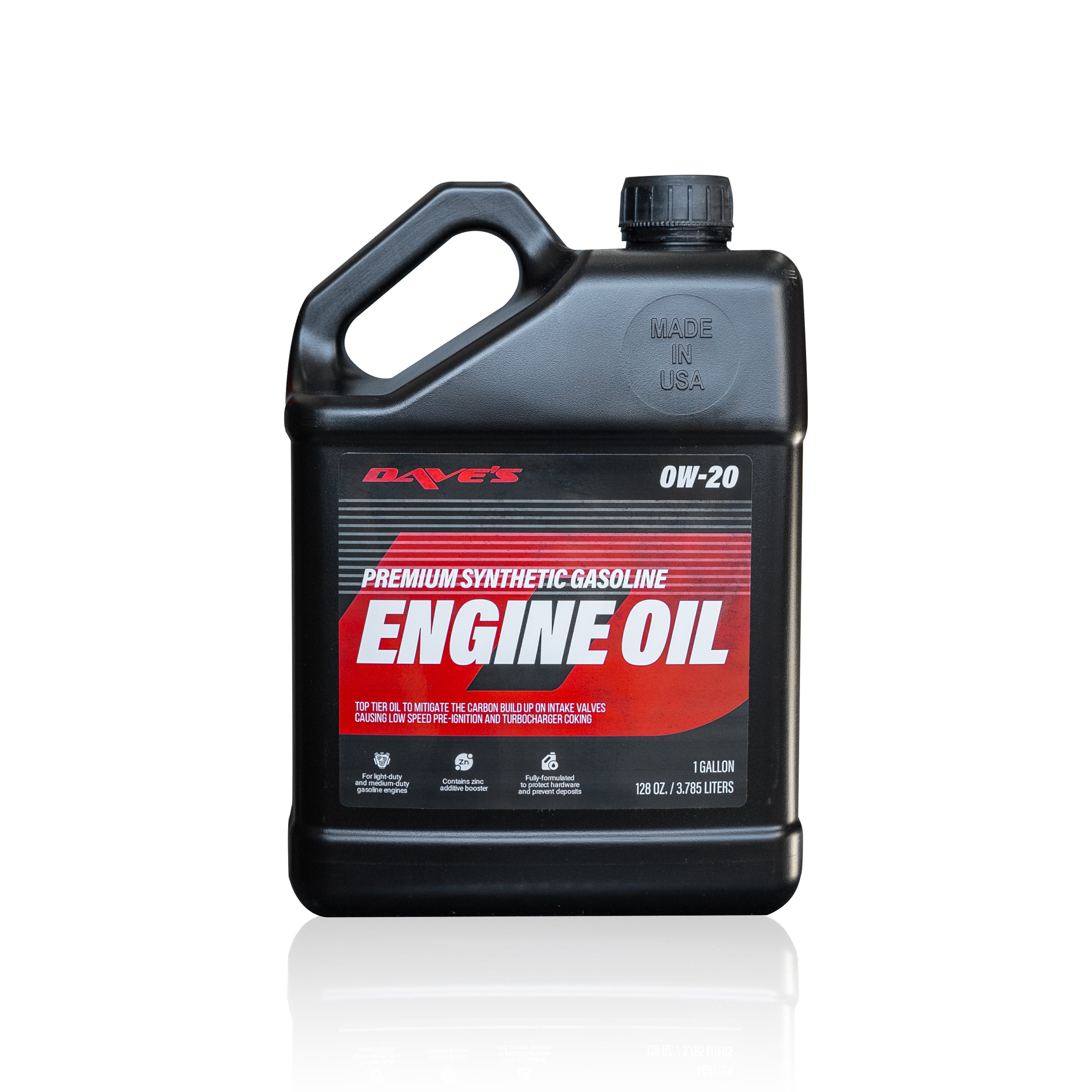 Premium synthetic gasoline engine oil 0W-20 (1 gallon) – Dave's