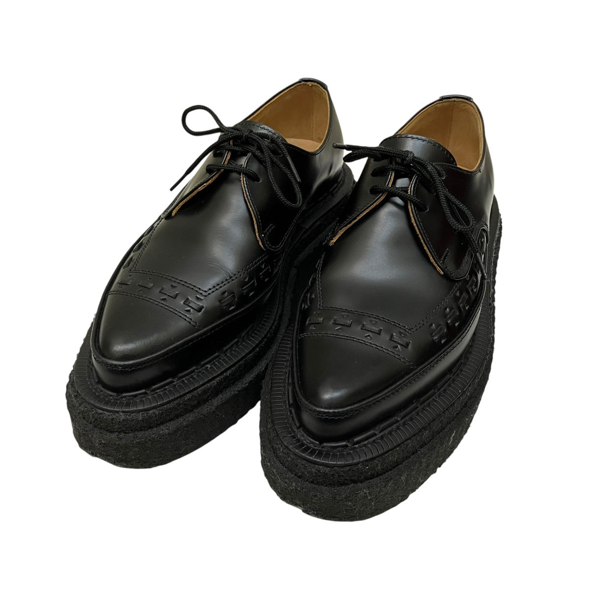 sacai×GEORGE COX 厚底レザーシューズ21-05764 21-05764 ブラック