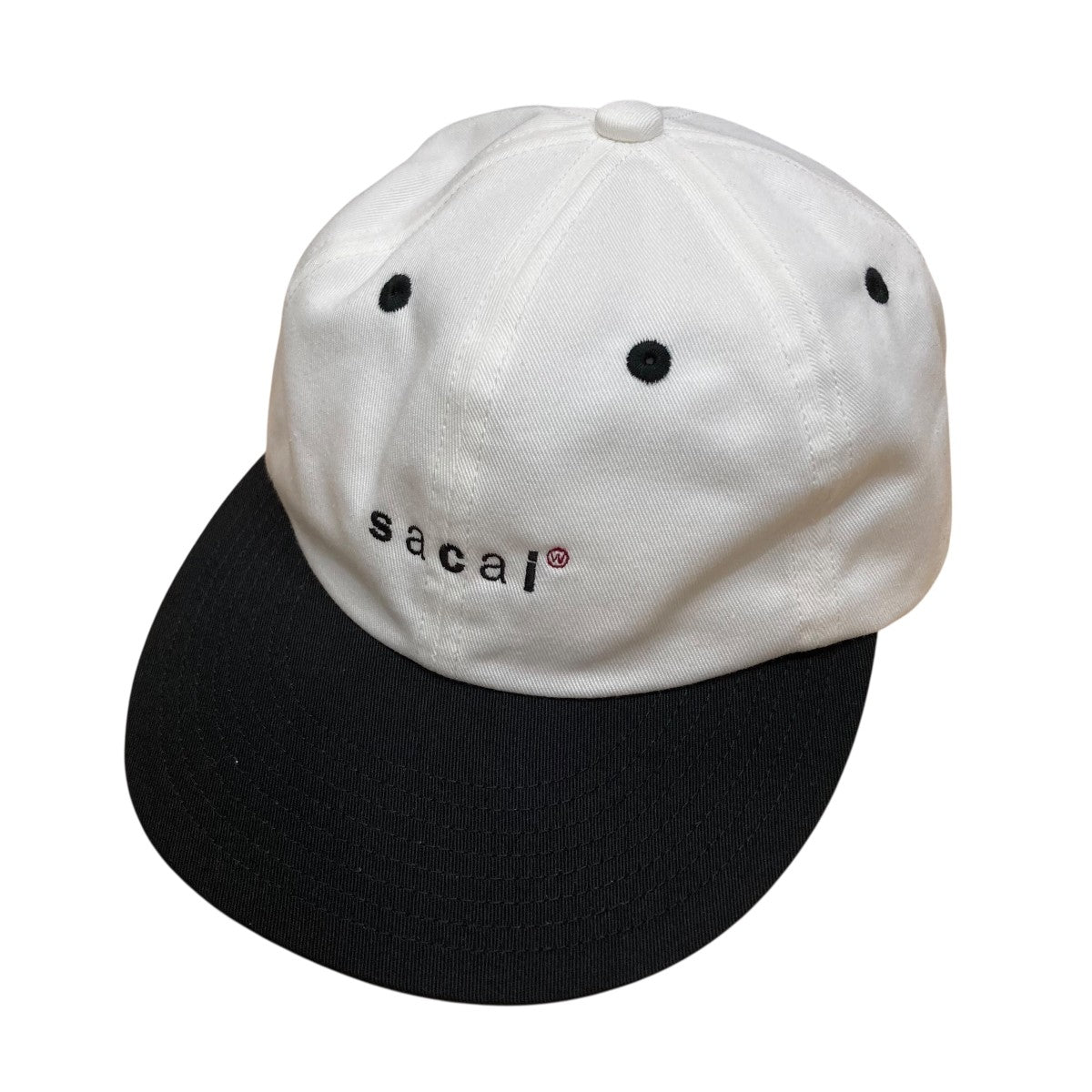 sacai×WTAPS ロゴキャップ 25-0933S ホワイト×ブラック サイズ