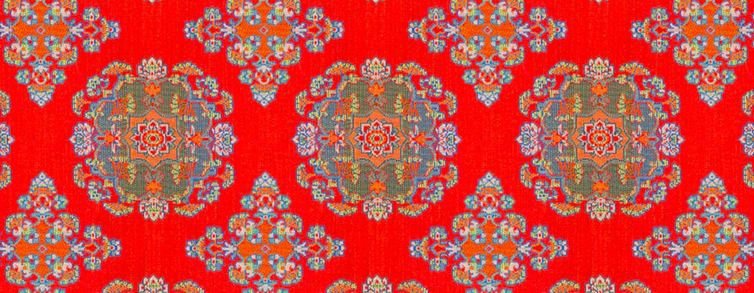 文様特集 天平八稜華文錦（てんぴょうはちりょうかもんにしき） – 龍村