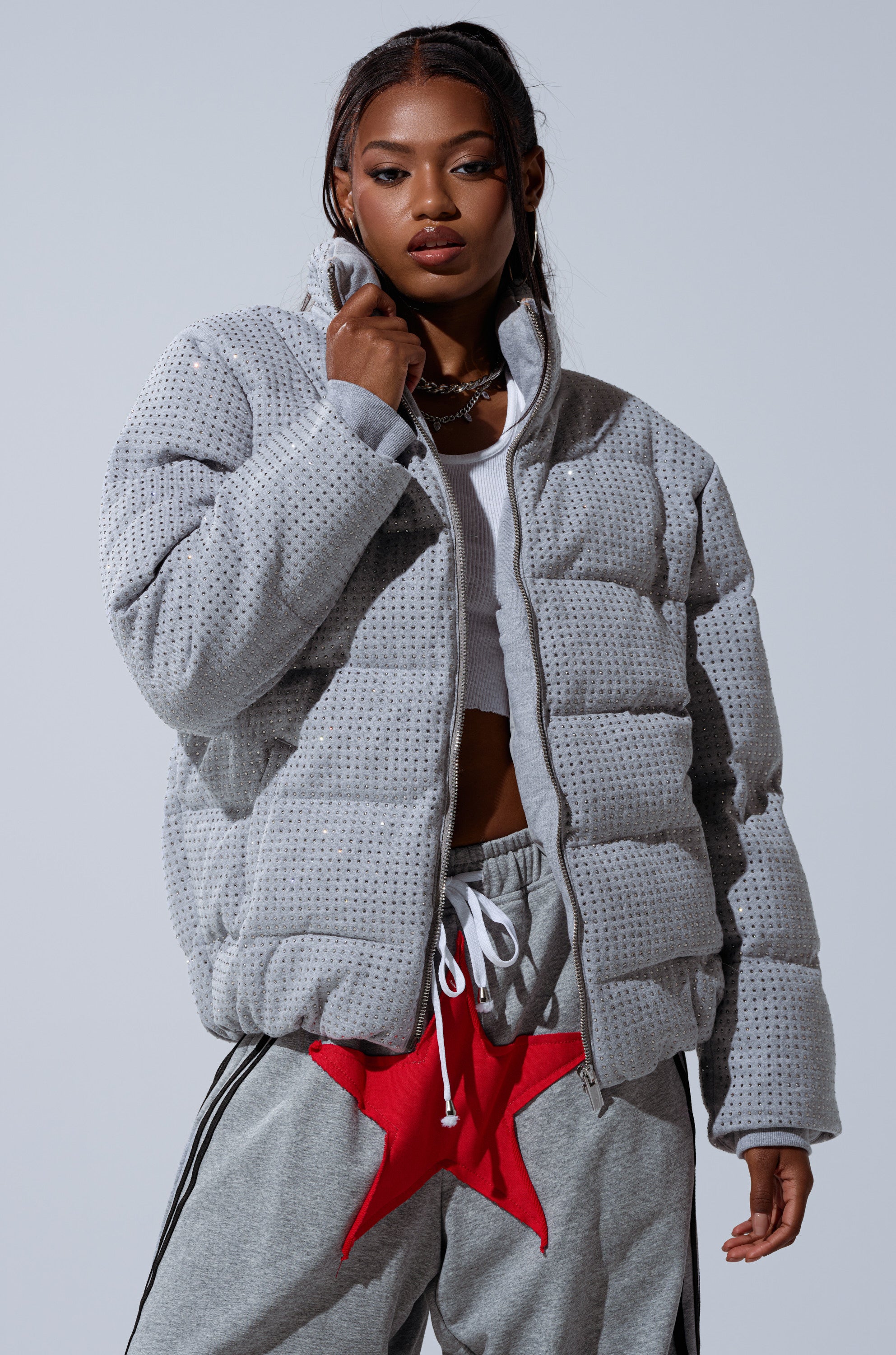 HOUDINI MID RHINESTONE PUFFER – AKIRA
