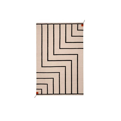 VIBEKE KLINT RUG VK-1 1.4×2.2m ホワイト × ブラック ホワイト