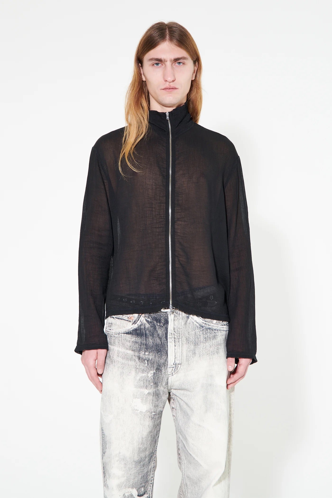 OUR LEGACY 「SHRUNKEN FULLZIP POLO BLACK RAYON PLAIT」 – SISTER