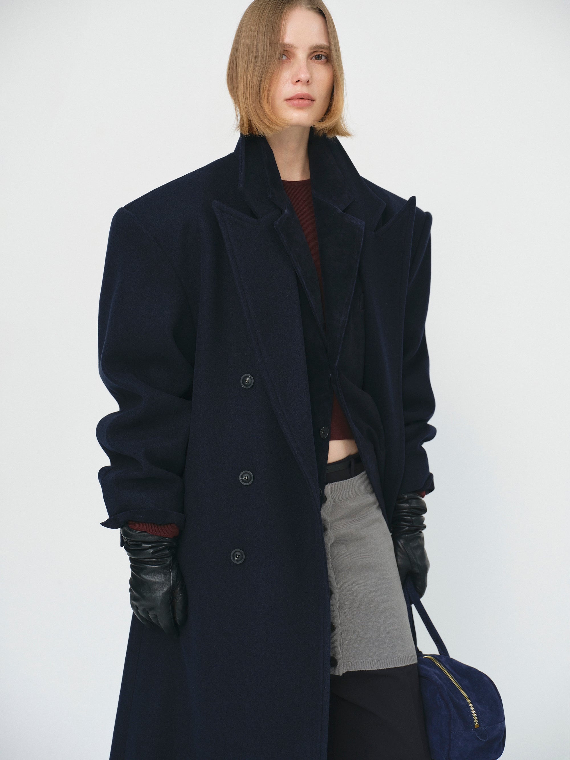 Wallis Oversized Grandpa Coat, Navy – SourceUnknown