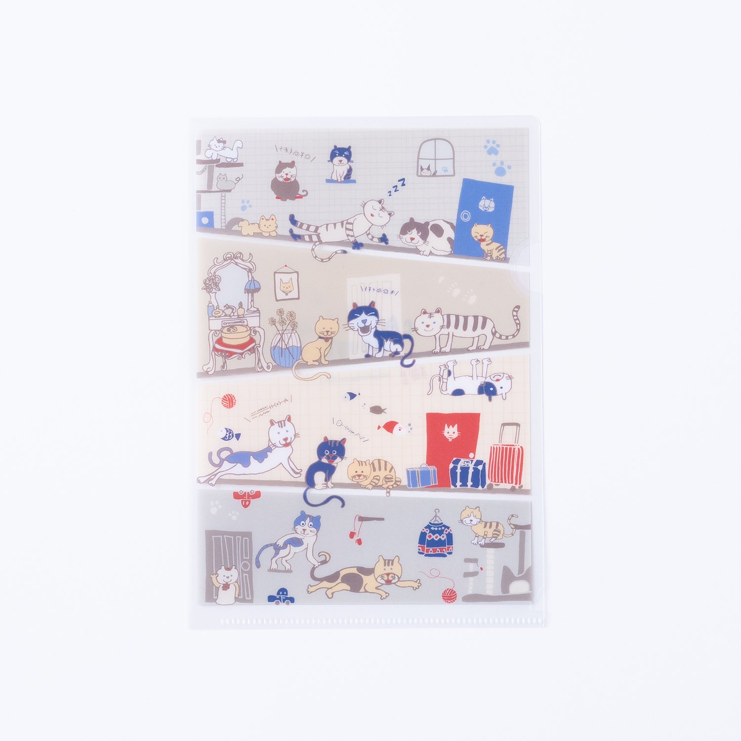 猫たちのクリアファイル｜A5 / ハチワレ猫 / キジトラ猫 – 想造楽工