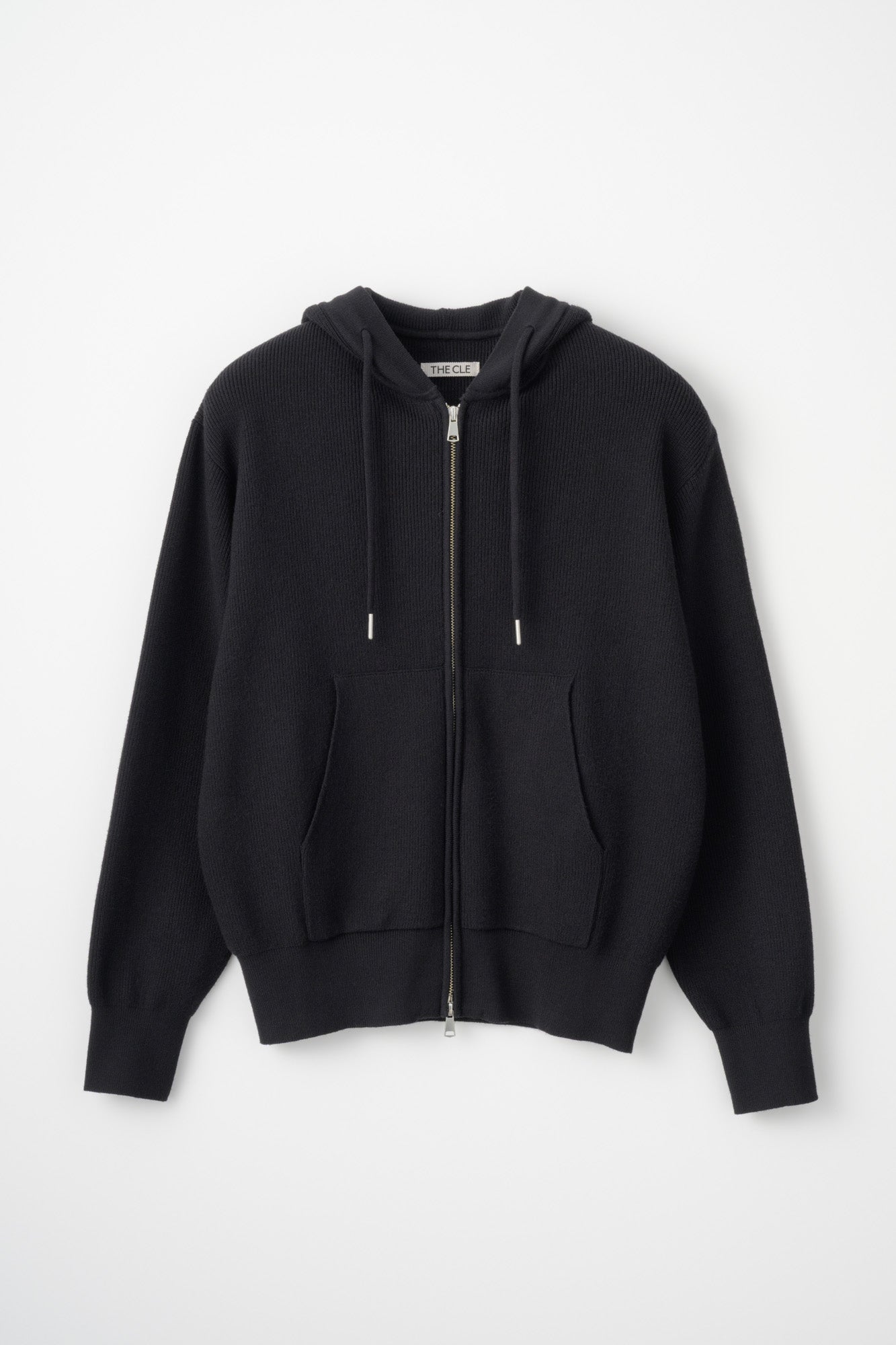 00s Theory double zip d's knit DOUBLE ZIP KNIT HOODIE / BLACK