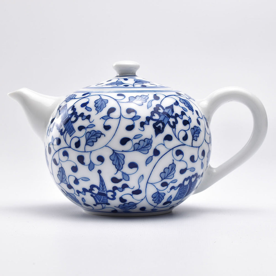 中国急須｜景徳鎮茶壺（青花磁器・纏枝蓮）｜中国茶器の天香茶行