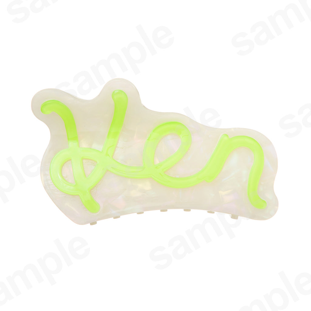 ヘアクリップ (ホワイト×ライムグリーン) | TOBE OFFICIAL STORE