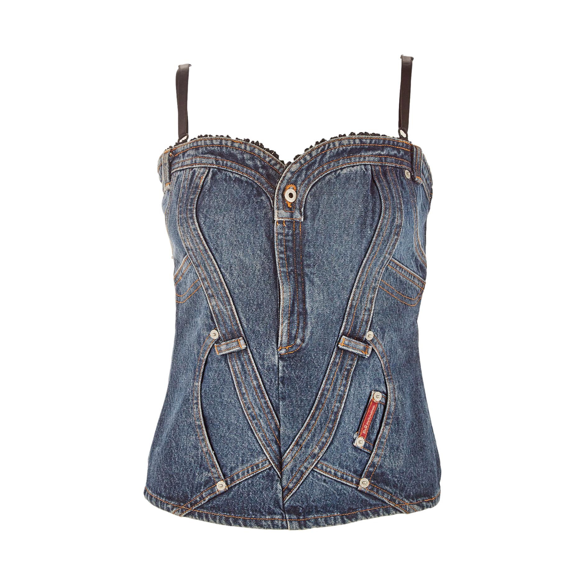 Dolce & Gabbana Denim Pocket Corset – Treasures of NYC