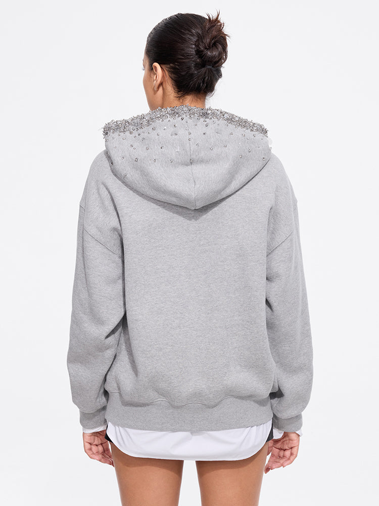 Hoodie with Beaded Embellishment - MISS SIXTY