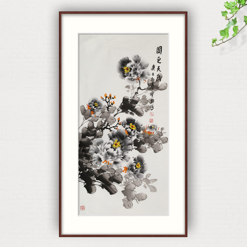 王宝钦三尺《国色天香》当代花鸟牡丹画名家（询价） - 牡丹画- 99字画网