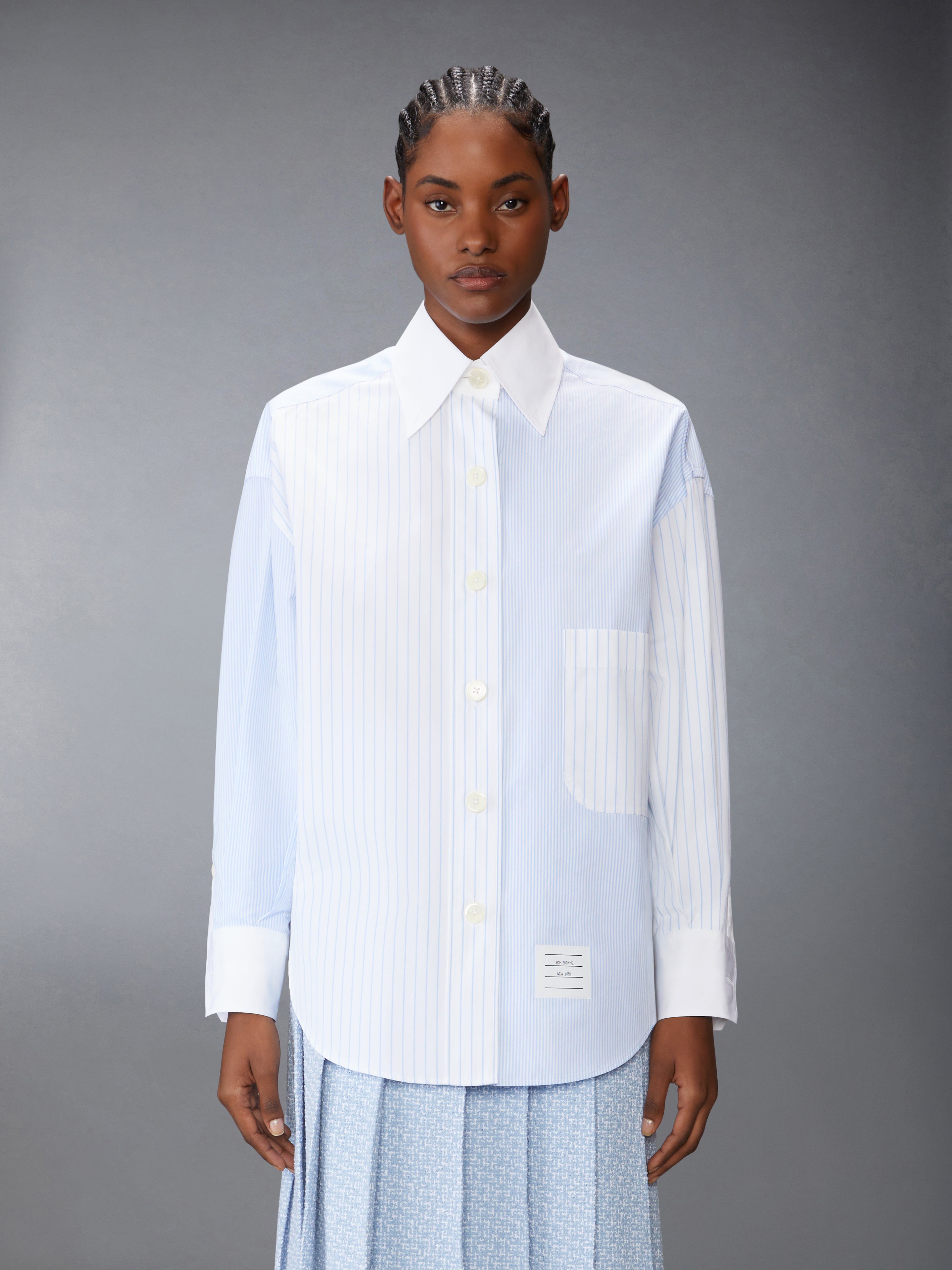 ポプリン ピンストライプ FUNMIX マイクロ ユニバーシティ ストライプ