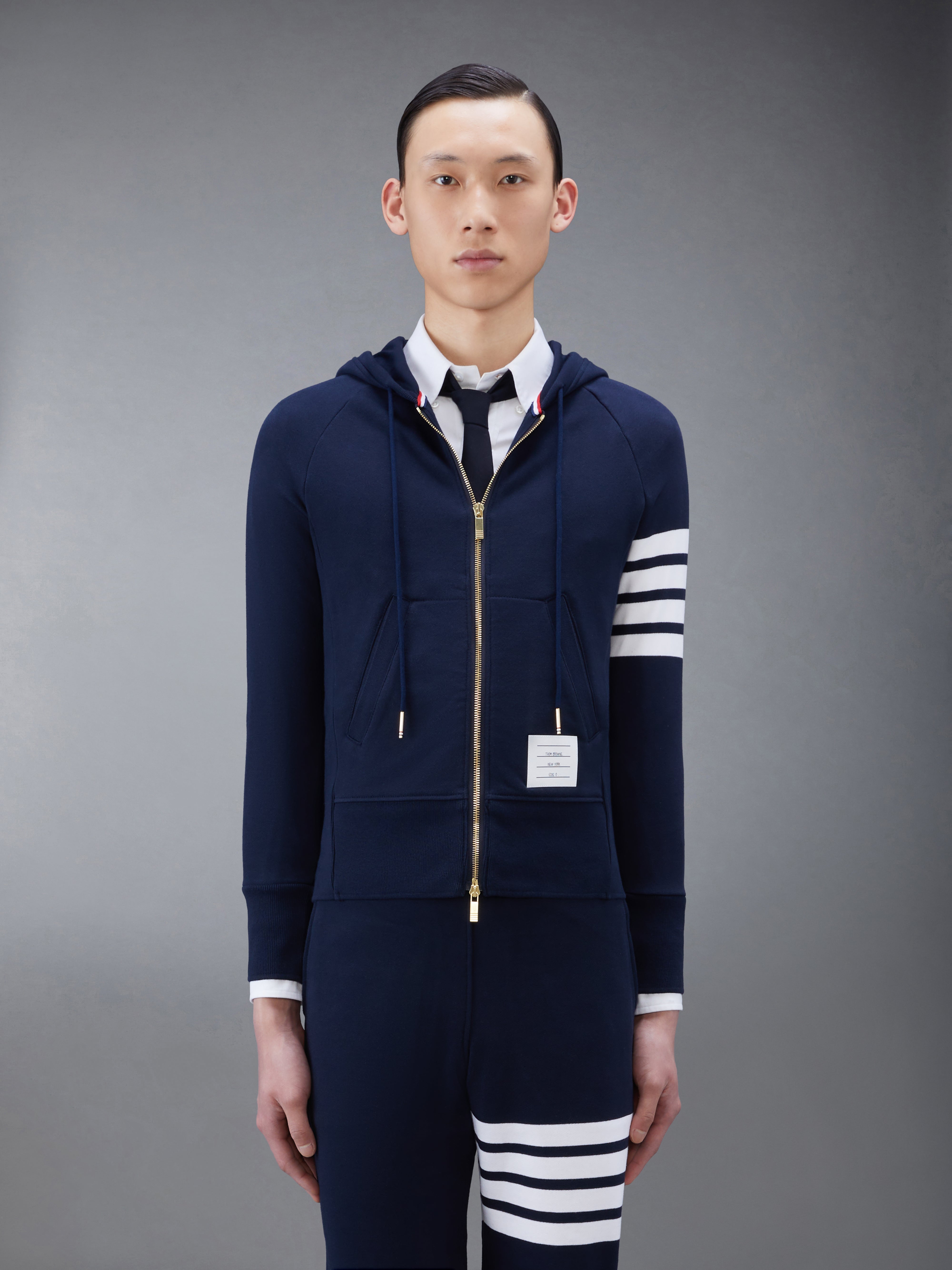 Classic Loopback 4 Bar Full Zip Hoodie | Thom Browne