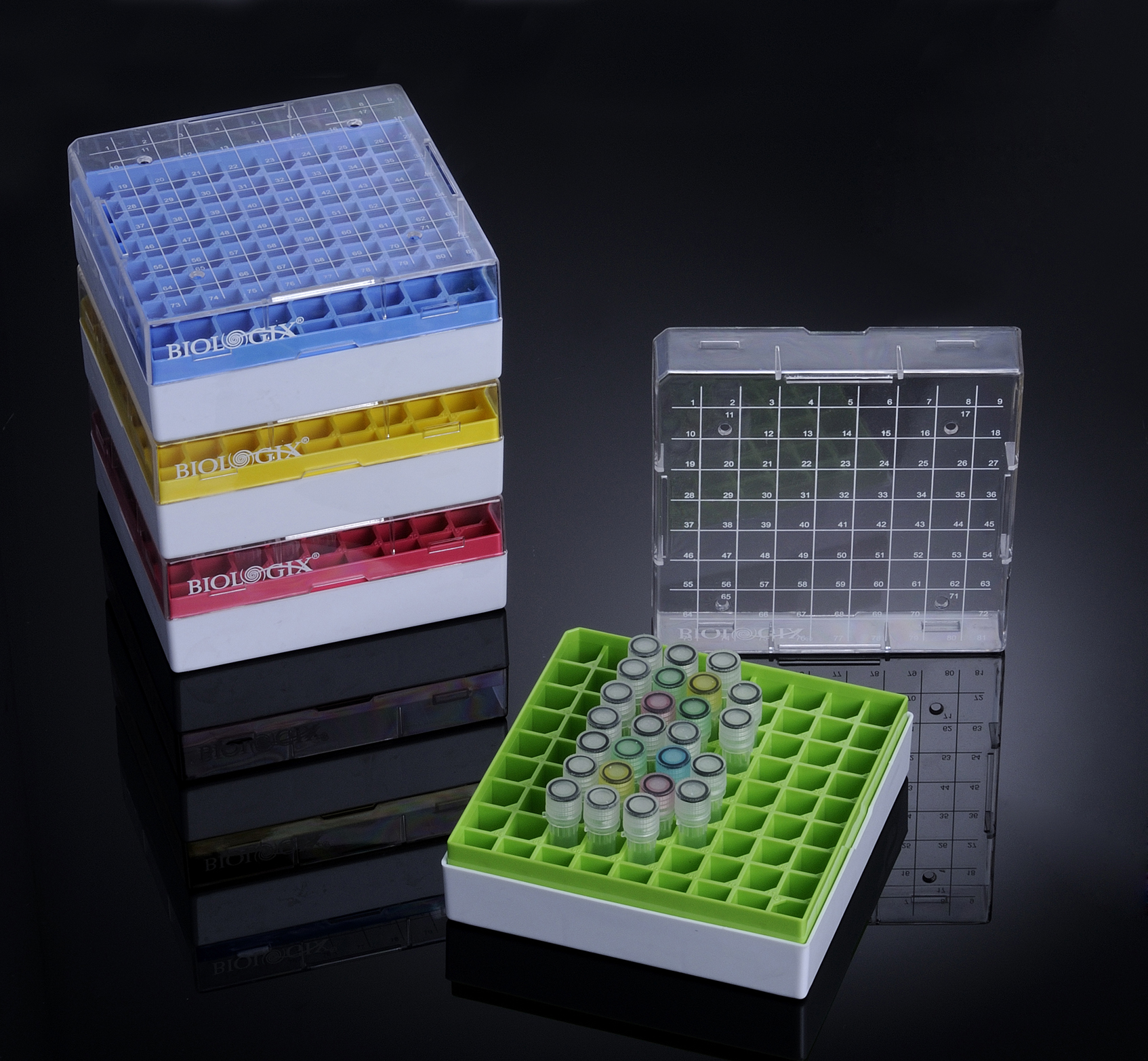 Tisch Scientific | Biologix Polycarbonate Freezer Box, 81 - 2