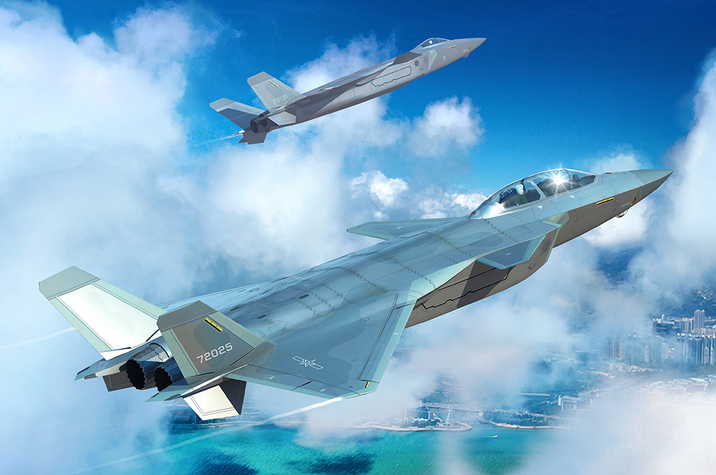 Chinese J-20S Mighty Dragon 05864-1/48 Series-TRUMPETER（china）