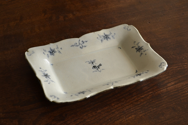 うつわ穂垂｜web shop｜藤田佳三｜染付輪花長方皿