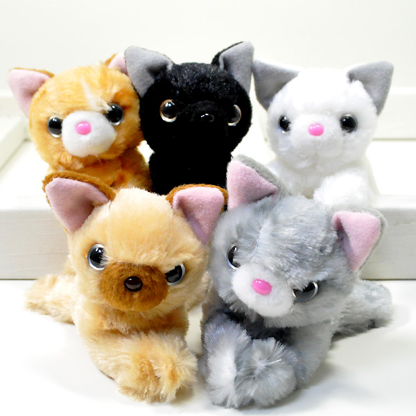渡辺あきお「いっしょがいいね」ぬいぐるみ型マグネット::猫雑貨・猫
