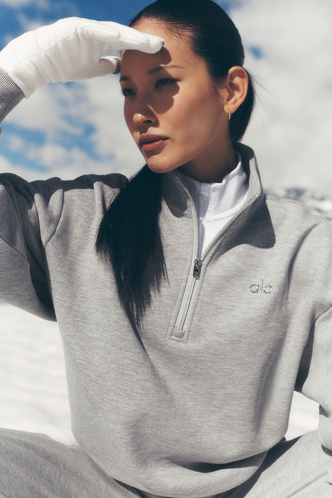 Accolade 1/4 Zip Pullover - Athletic Heather Grey | ALO