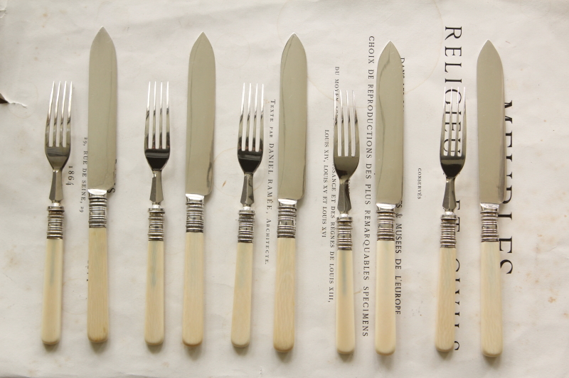 イギリス製 ヴィンテージ ロッジ デザートナイフフォーク12本セット
