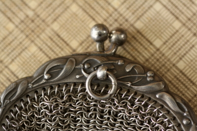 アンティークシルバーメッシュパース ヤドリギ 20170413 【Antiques