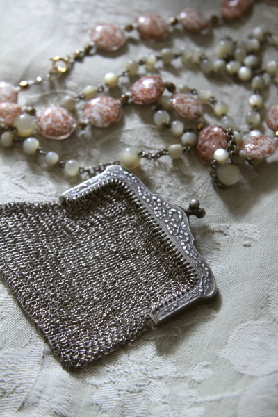 アンティークシルバーメッシュパース ヤドリギ 20170413 【Antiques